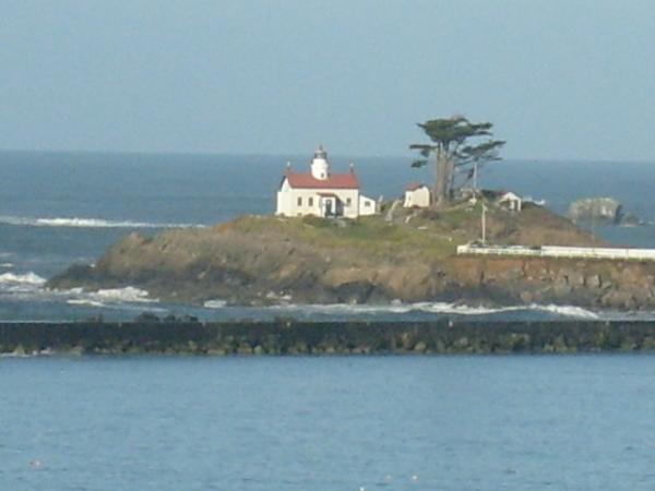 S6300776 Battery Point Lighthouse overlooking Crescent City Harbor.