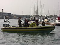 Start of Ribnet cruise in Pompey harbour. 
Jimbo on board with the Nashers.