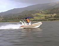 Aquavit 430, Evinrude E-TEC 60 hp, propeler pitch 19' - Top speed: 68 kph