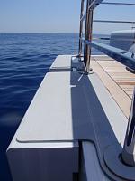 Stern fendering in foam with Hyalon fabric covering for super yacht