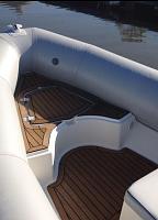 Synthetic teak decking fitted by Rib Shop to Bombard Rib