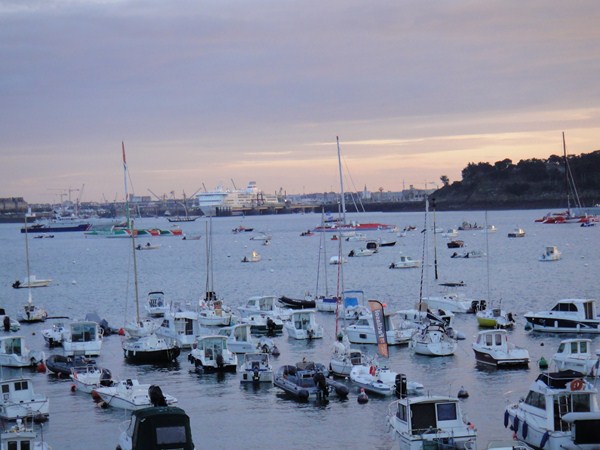 The break of dawn just before the start of Route du Rhum 2010