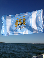 City flag flying high over the Solent. Champions after too many years
