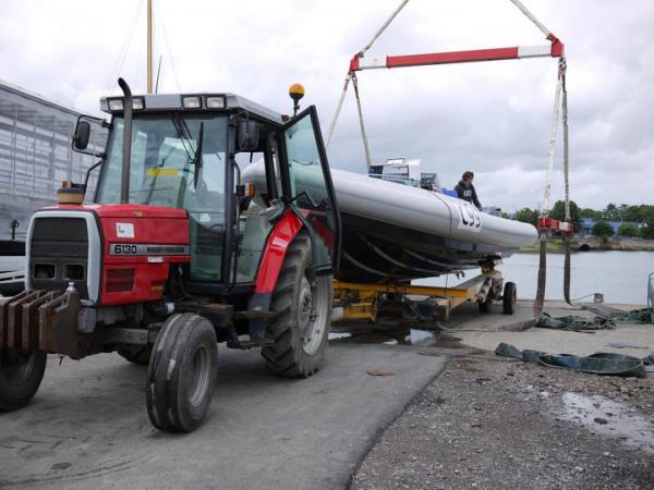 It's always nerve wracking seeing the Gulwing being lifted by the crane!